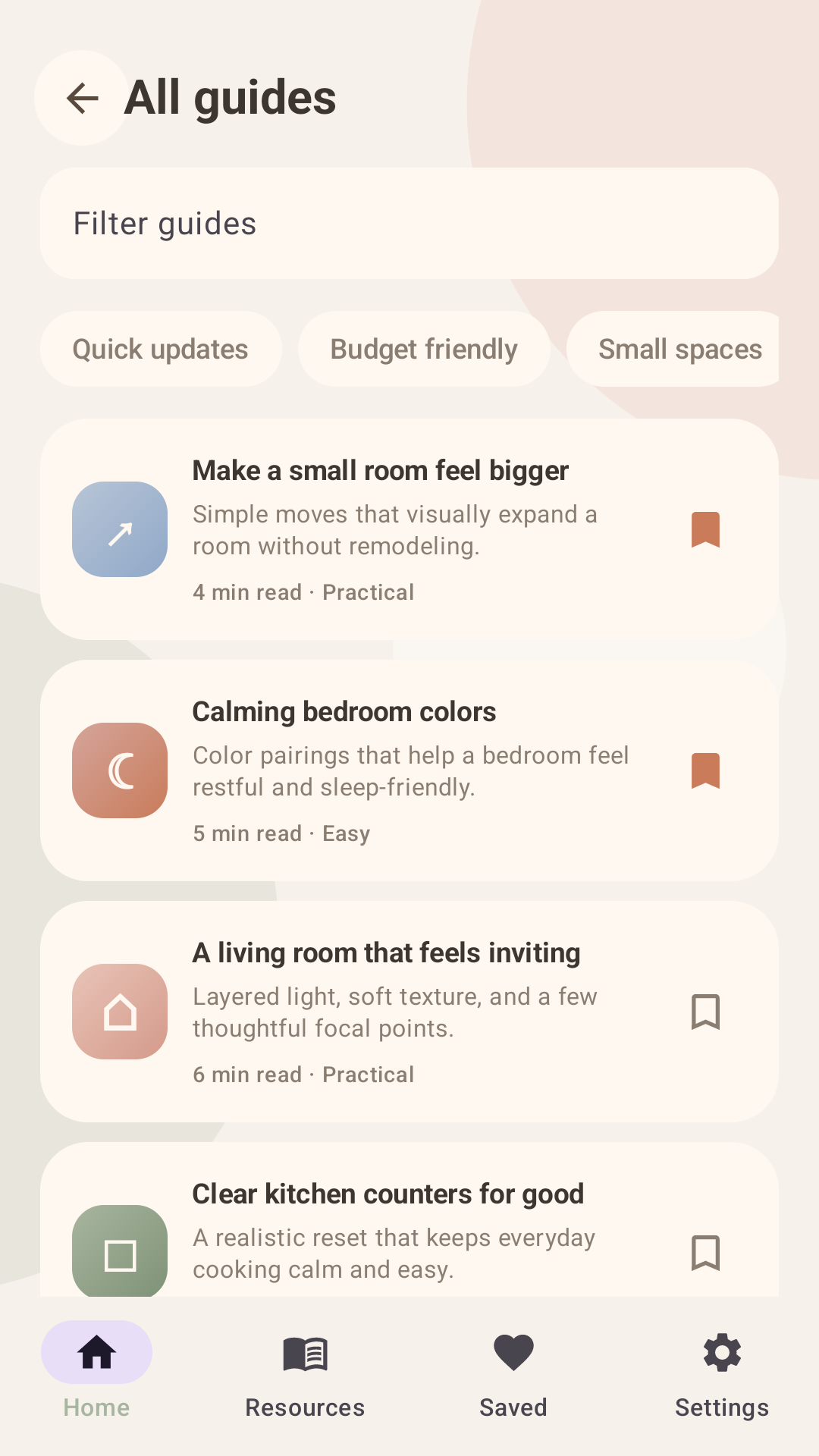 Guide browsing screen